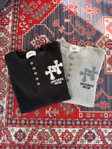 Double cross logo waffle henry L/S tee