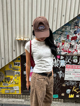 라인스톤 크롭 티