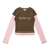 waffle layered long tee