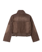 WASHED BELT DENIM JACKET