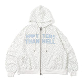 block logo zip hoodie