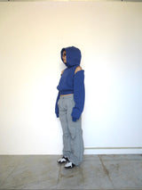 2way shoulder zip hoodie