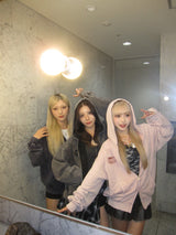 universal logo Premium crush EMB zip 连帽衫