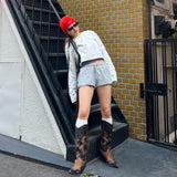 All over pattern long tee