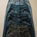 Vintage processed super wide baggy denim