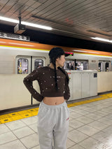 random heart cropped sweat