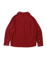 オープンカラーのドットシャツ