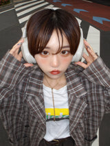 チェック柄のテーラードジャケット