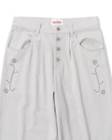 Flower studs stripe slacks