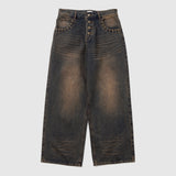 Grunge studs wide denim