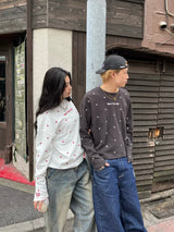 Random Heart Waffle Long Tee