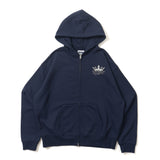 國王徽標拉鍊連帽衫