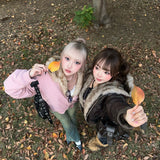 Fur puffer hooded jacket