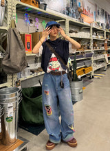 rainbow damage denim