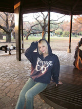 正面蝴蝶標誌拉鍊連帽衫