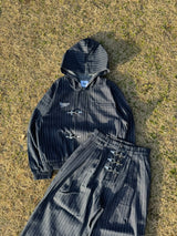 消防士のストライプバギーデニム