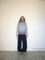 2way shoulder zip hoodie