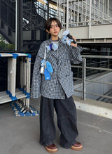 Check tailored ss jacket