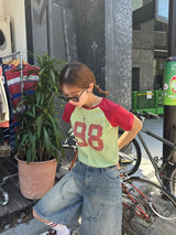 numbering raglan tee