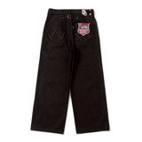 스터드 스트레이트 데님 팬츠