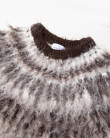 Wool Mix Over Shaggy Nordic Sweater