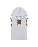 SLEEVELESS STRIPED HOODIE