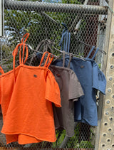 ribbon off shoulder cropped tee