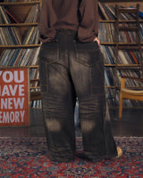 Overdyed wide baggy rayon summer denim