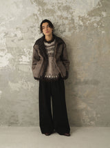 1tuck Wide Baggy Tweed Slacks