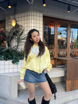 心臟徽標拉鍊連帽衫