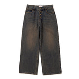 스터드 스트레이트 데님 팬츠