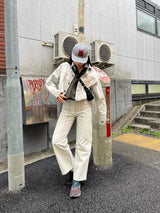 Curve Stitch Denim Pants