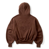 emboss heart logo hoodie