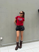 HEART LOGO APPLIQUÉ CROPPED TEE