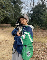 bi-color nylon blouson