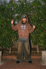 Boxy ruler front zip hoodie