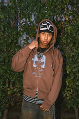 Boxy ruler front zip hoodie