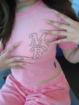 Edge embroidery pigment Tee