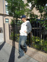 國王徽標樁縫線拉鍊連帽衫