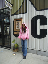 運動徽標徽標色素拉鍊連帽衫