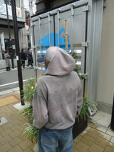 運動徽標徽標色素拉鍊連帽衫