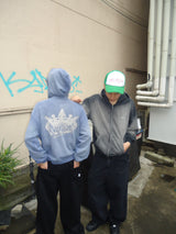 運動徽標徽標色素拉鍊連帽衫