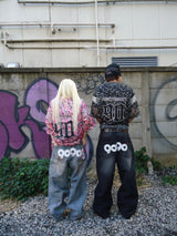 9090 OG Logo Painted Denim Pants
