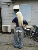 9090 OG Logo Painted Denim Pants