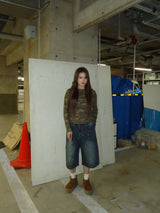 平成标志水钻牛仔短裤