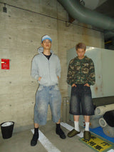 平成标志水钻牛仔短裤