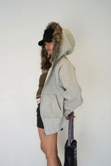 volume fur zip hoodie
