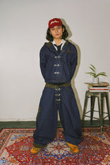 Rigid denim fireman pants