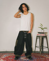 Rigid denim fireman pants