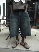 9090 × pH-1 水鑽牛仔短褲